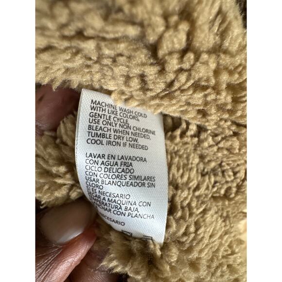 Original Weatherproof Vintage faux fur lined gray hooded brown vest size large - Picture 10 of 11